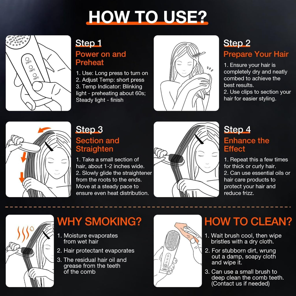 Portable Cordless Hair Straightener Rechargeable Negative Ion Hot Comb Purple