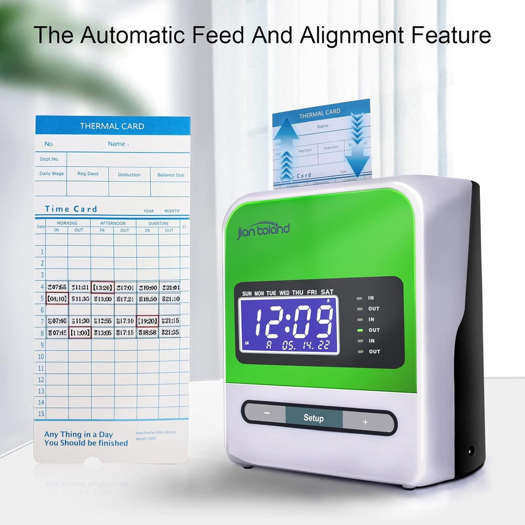 Clocking In Machine for Employees Business Time Punch Clock w/ 50 Cards & 2 Keys