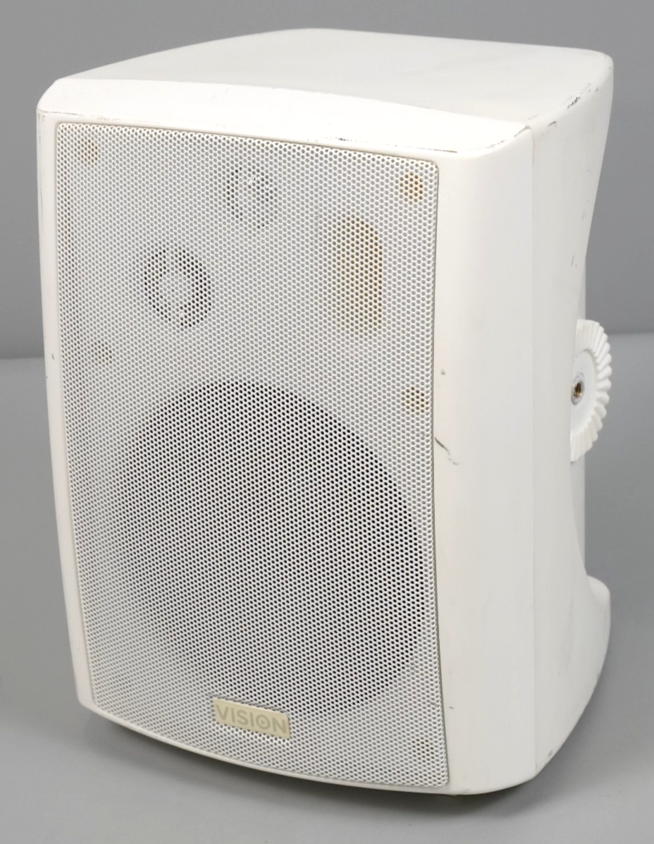 50w 3-way Speakers White VISION SP-1800 MISSING Wall Mounts USED