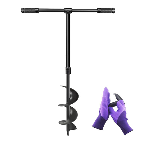 6" Manual Auger Drill Garden Planting Fence Post Earth 15cm Soil Digger Non-Slip