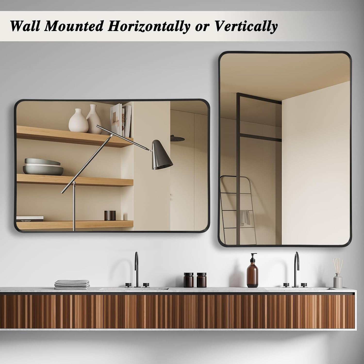Wall Mirror Black Vanity Mirror 75x100 CM Wall-Mounted Mirror