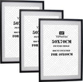50x70cm Black Picture Frames Set of 3 with Mounts for 40x60cm, 70x50cm Poster