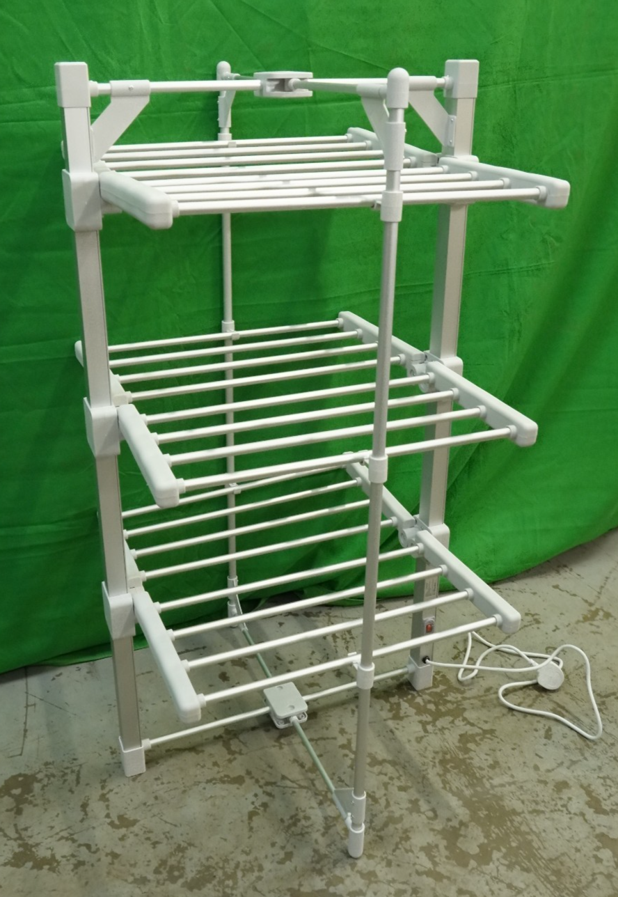 Electric Heated Clothes Airer 3-Tier Dryer Rack with 24 Heated Bars