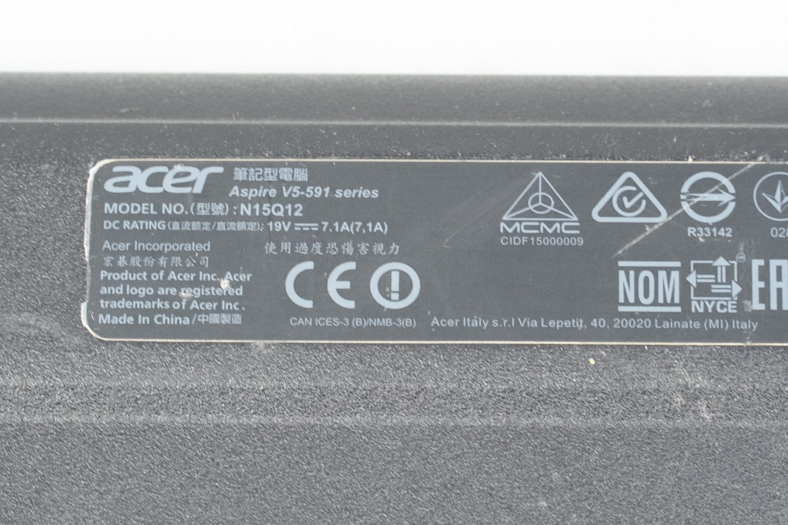 Acer N15Q12 Core i7, Laptop 6700HQ 2600GHz, 16GB Ram, 128GB SSD Working w Faults