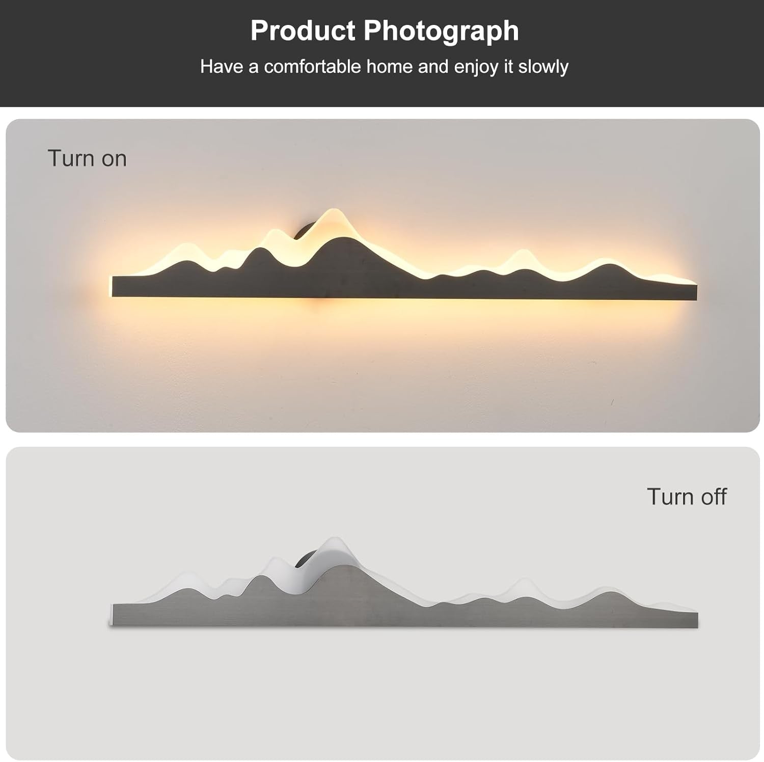 LED Wall Light Wall Art  Lighted Dimmable with Remote Control 120cm