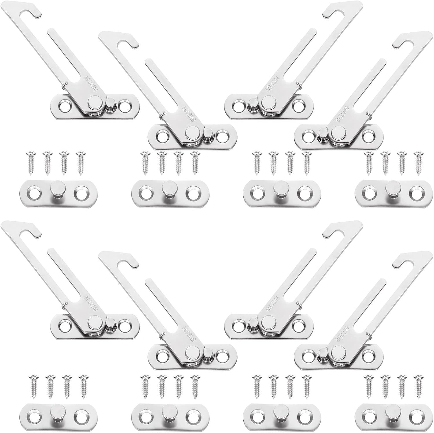 8pcs Window Restrictor Upvc Windows Child Safety Restrictors Stainless Steel
