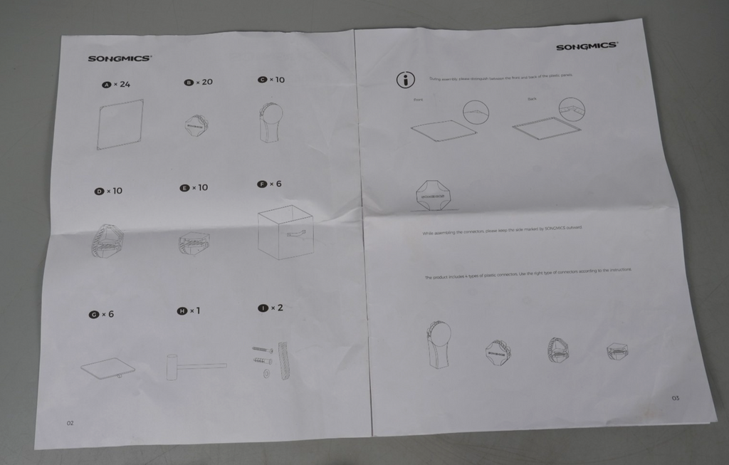Cube Storage Organiser with 6-Cube Storage Boxes 64x31.5x95.5cm