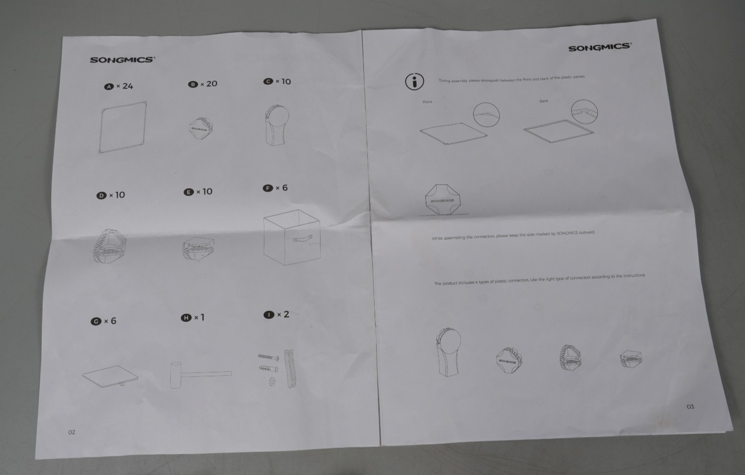 Cube Storage Organiser with 6-Cube Storage Boxes 64x31.5x95.5cm