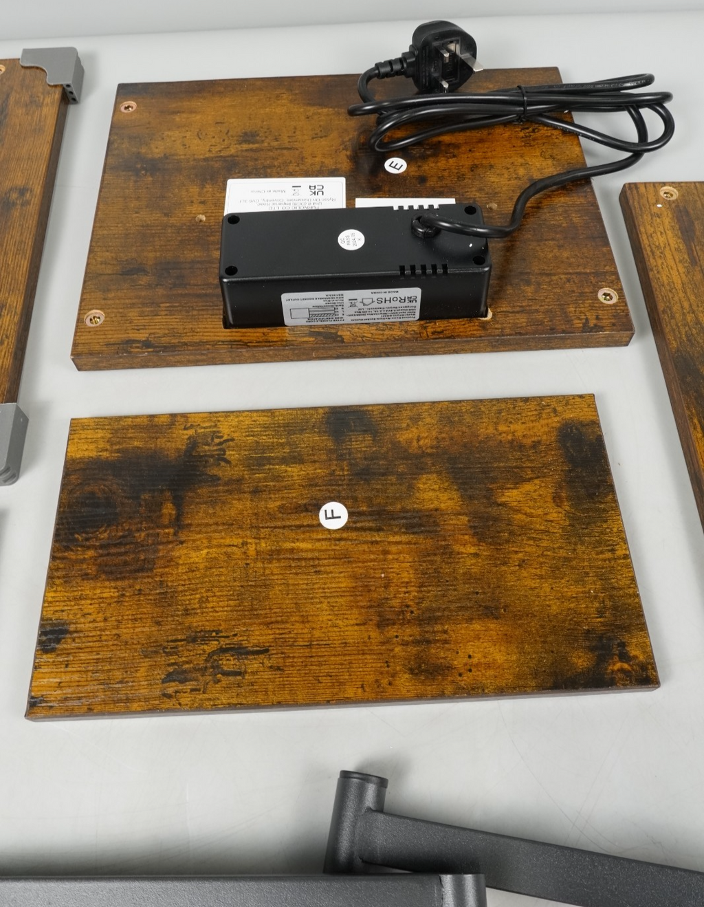 Charging Station Side Table Slim Narrow Bedside Table w 2 AC Outlets & 2 USB