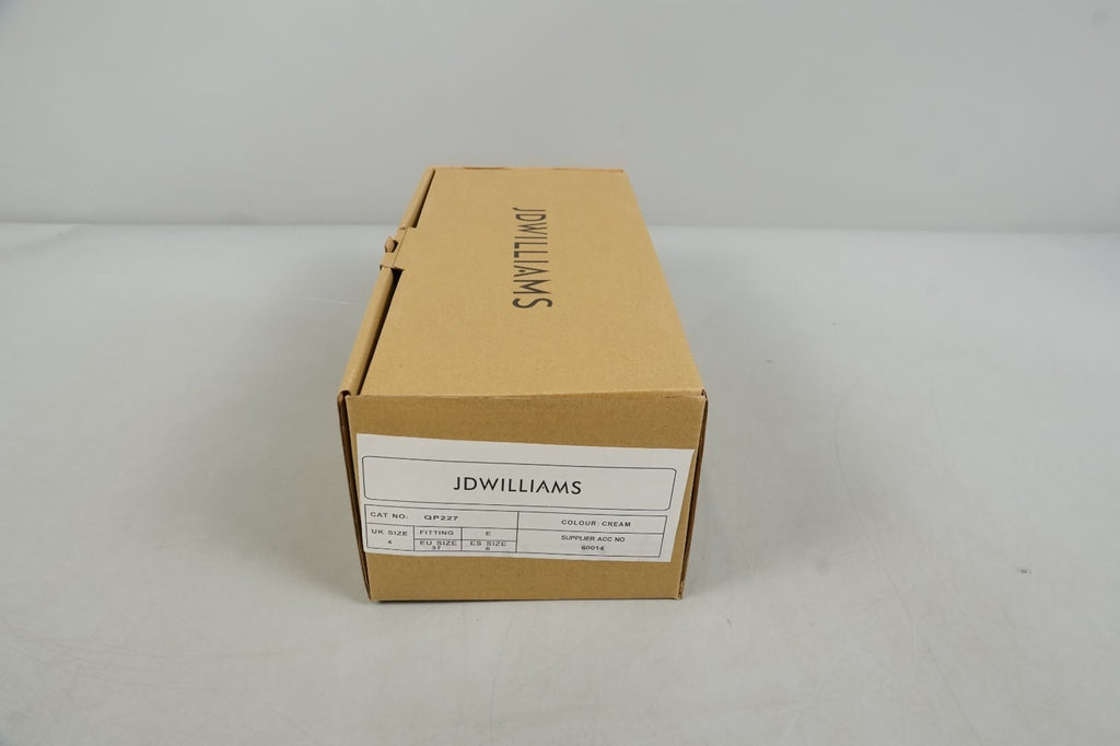 UK 4 Cream Wrap Over Mule Heels Wide Fit (E) JD Williams Slip-On Heels EU37