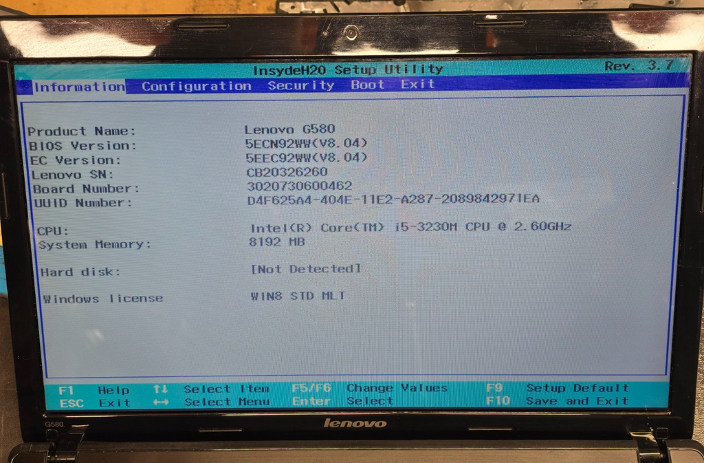 Lenovo G580 2189 Screen Assembly Replacement Used Part pull off working machine