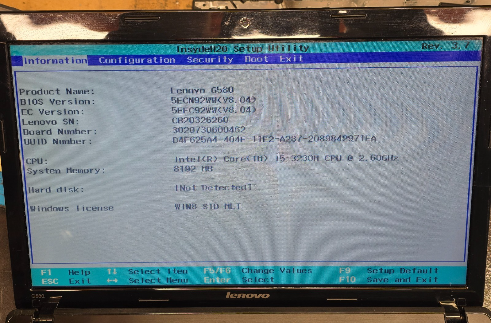 Lenovo G580 2189 Screen Assembly Replacement Used Part pull off working machine