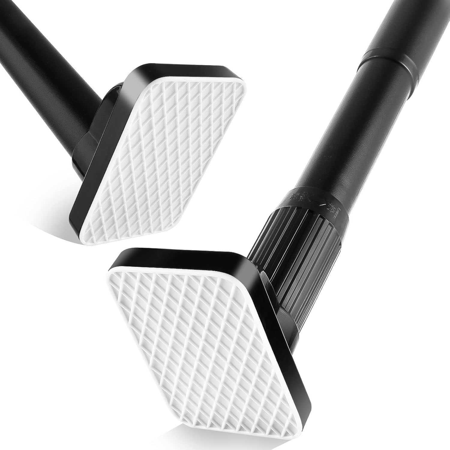 Curtain Telescopic Pole Rod 110-300cm No Drill 35kg Capacity 33mm Steel Rail BK