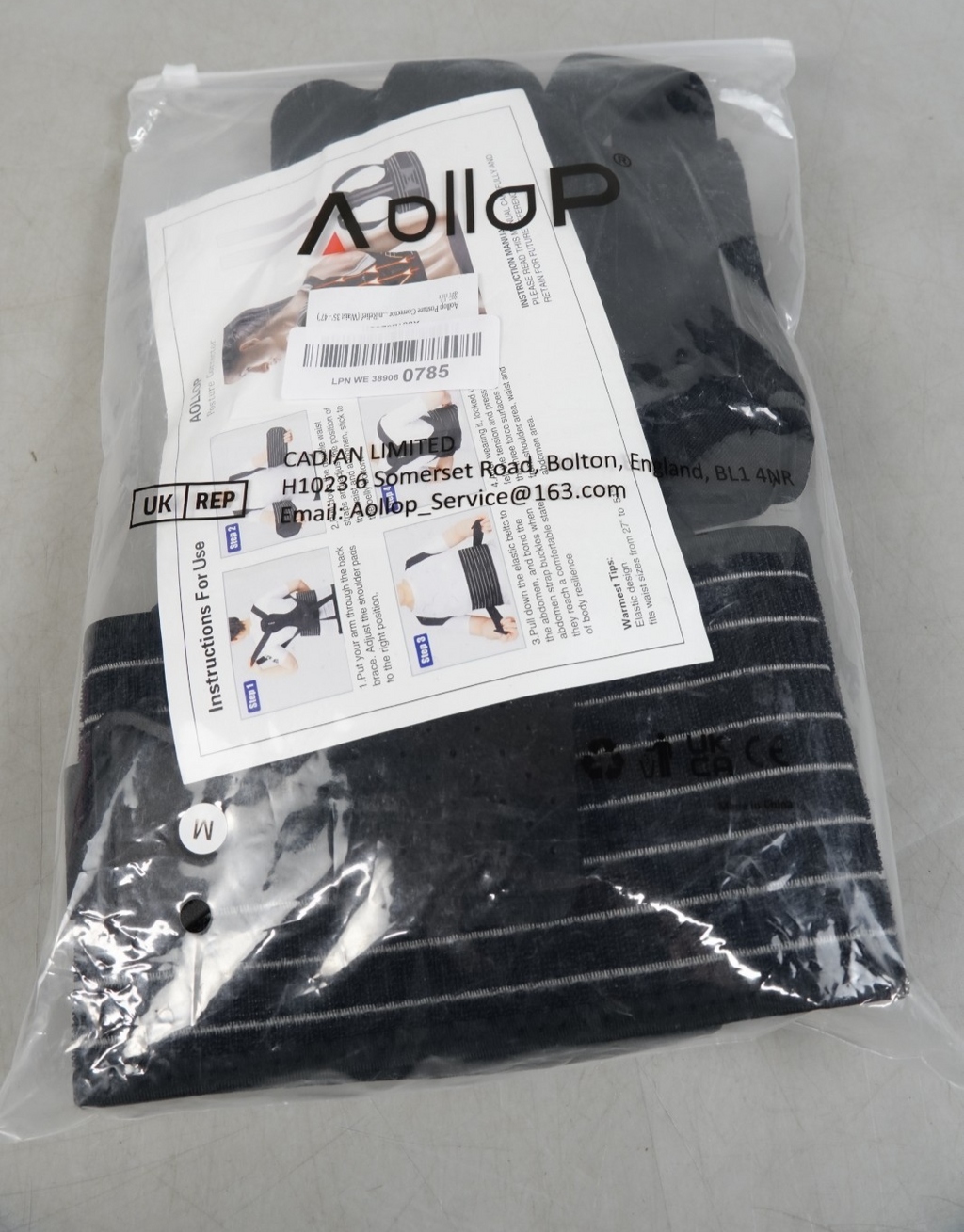 Posture Corrector Adjustable Back Brace Back Support Belt (M, Waist 35'- 47')