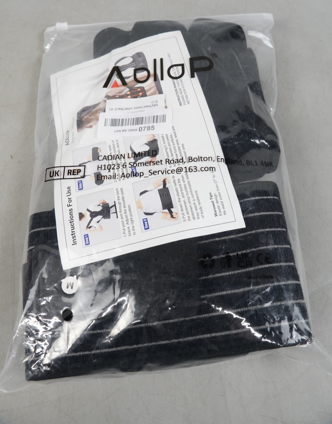 Posture Corrector Adjustable Back Brace Back Support Belt (M, Waist 35'- 47')