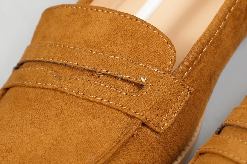 UK7 Womens Loafers Moccasins Work Shoes Ladies Slip On Brown Brown Size EU40