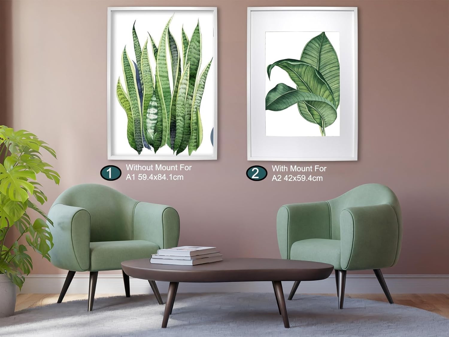 A1 White Picture Frames Set of 3 with Mounts for A2 Photos Posters Gallery