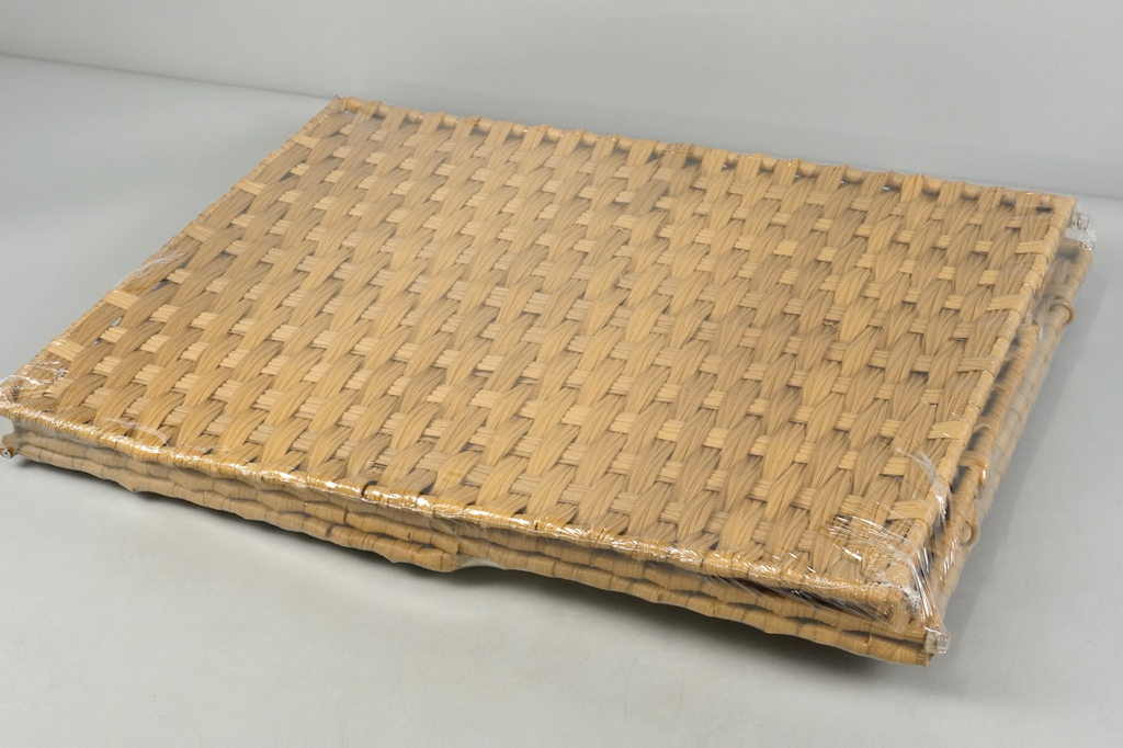 90L Rattan Laundry Hamper with Lid, 23.8 Gallon Synthetic Unit Foldable Removabl