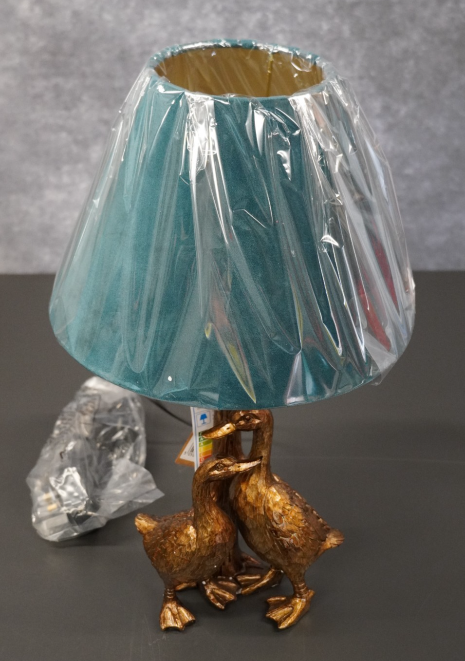 Gold Pair Of Ducks Table Lamps With Velvet Shade Hill Interiors