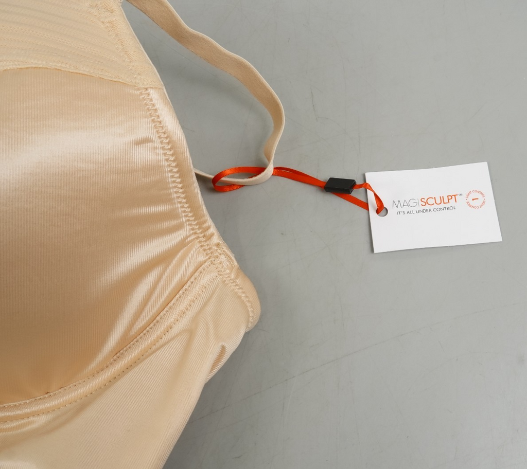 Shapewear Medium Tummy Control Wired Plunge Body Suit 44D MAGISCULPT Almond