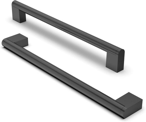224mm Cabinet Pulls Drawer Handles 10 pack Stainless Steel Matt Black 8.8in HC