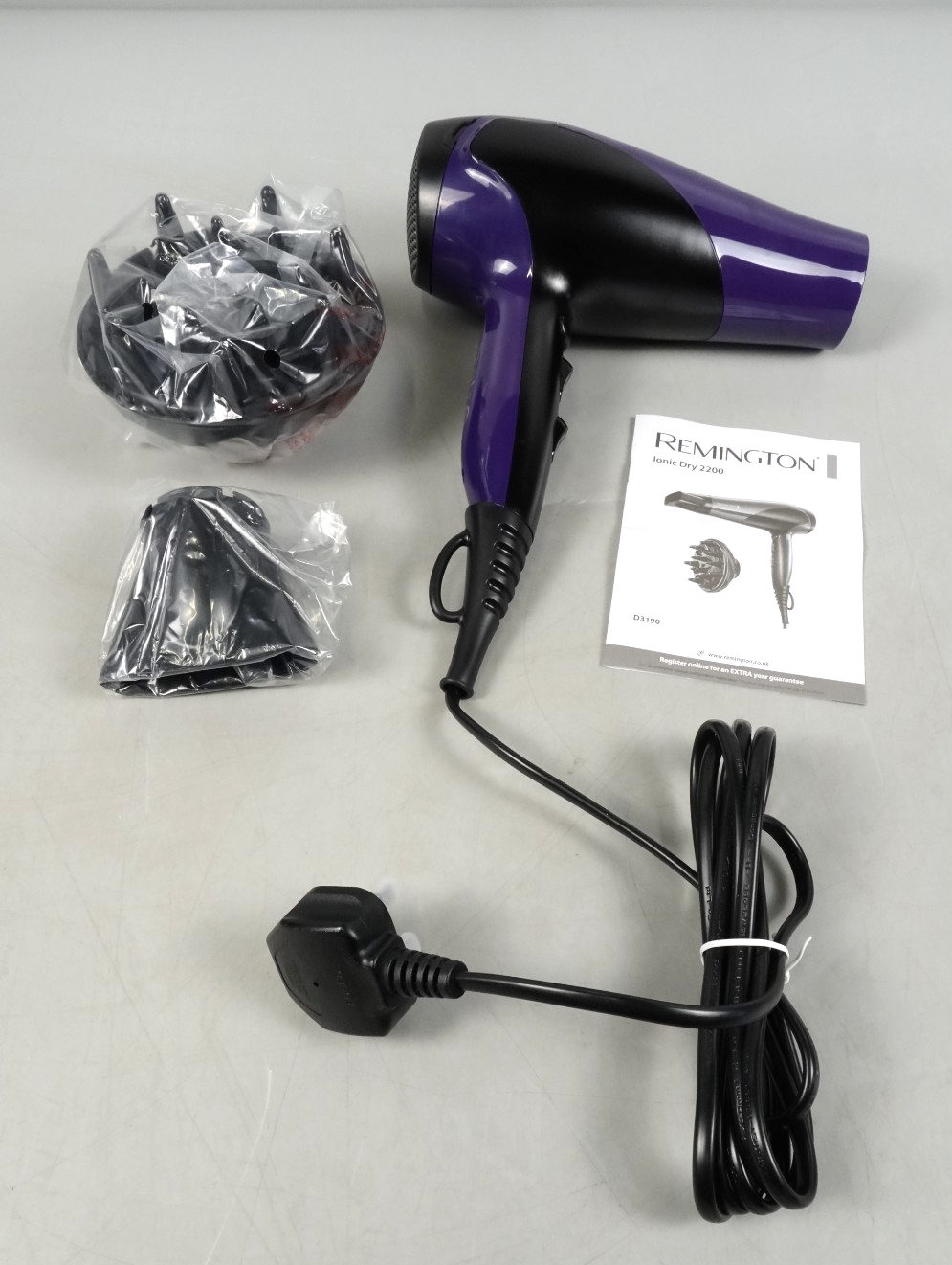 Hair Dryer Ionic Dry 2200 Remington Professional Styling Diffuser 2200W Purple