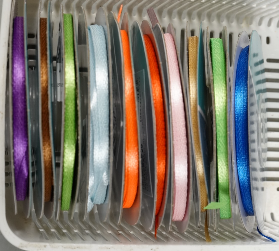 10x Double Sided Satin Ribbons Bundle 25 Metres 3mm Ribbon Pack 10 Colours