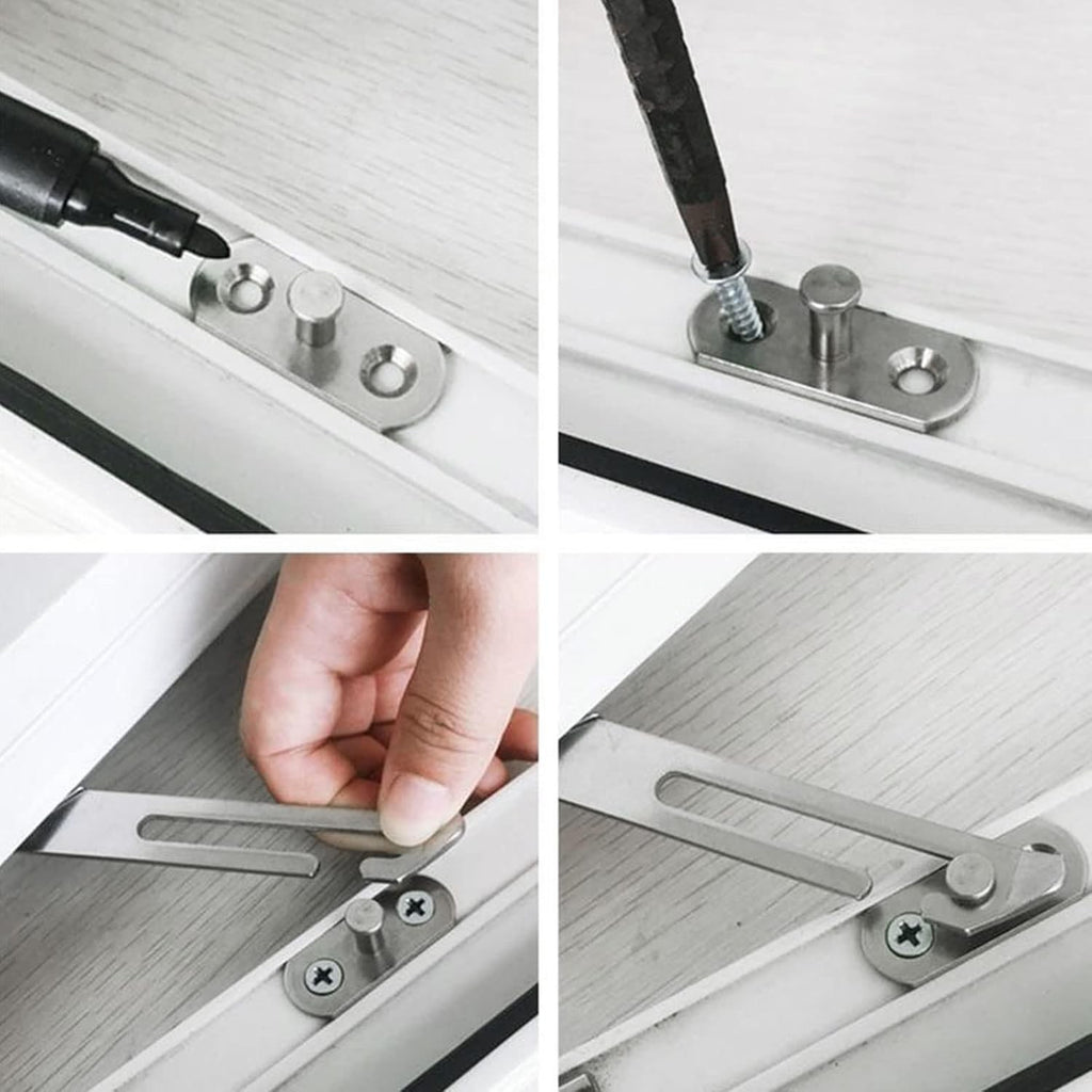 8pcs Window Restrictor Upvc Windows Child Safety Restrictors Stainless Steel