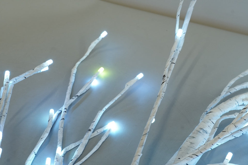 Artificial Lighted Birch Tree 6FT Colour Changing with LED Lights Timer White
