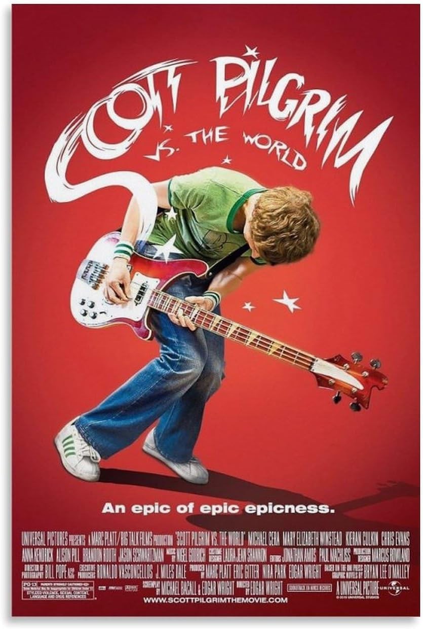 Scott Pilgrim Vintage Movie Poster Canvas Wall Art 12x18in 30x45cm