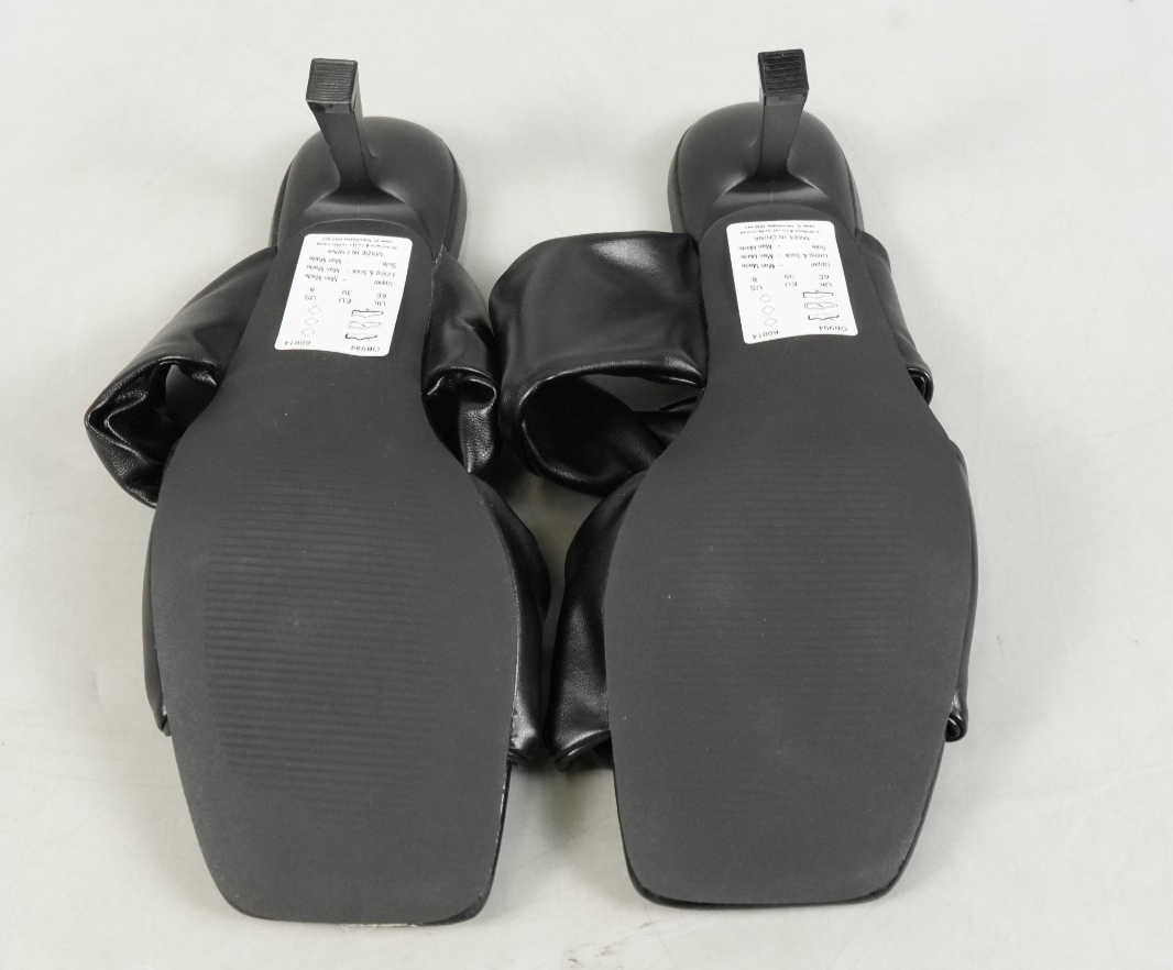 UK 7 Black Two Bar Mule Heels Wide Fit (E) JD Williams Slip-On Heels EU 40