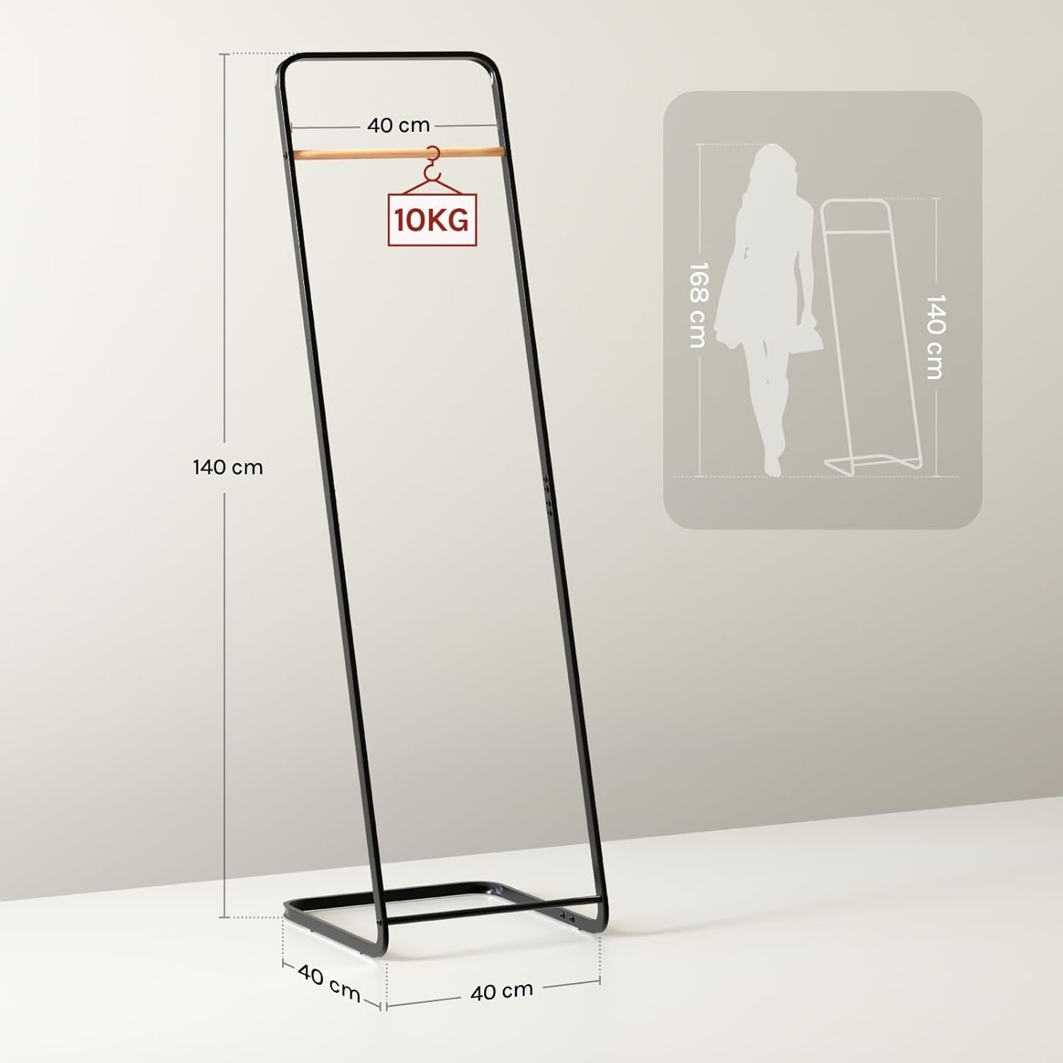 Free Standing Coat Rack Clothes Stand Metal Clothes Hanging Rail