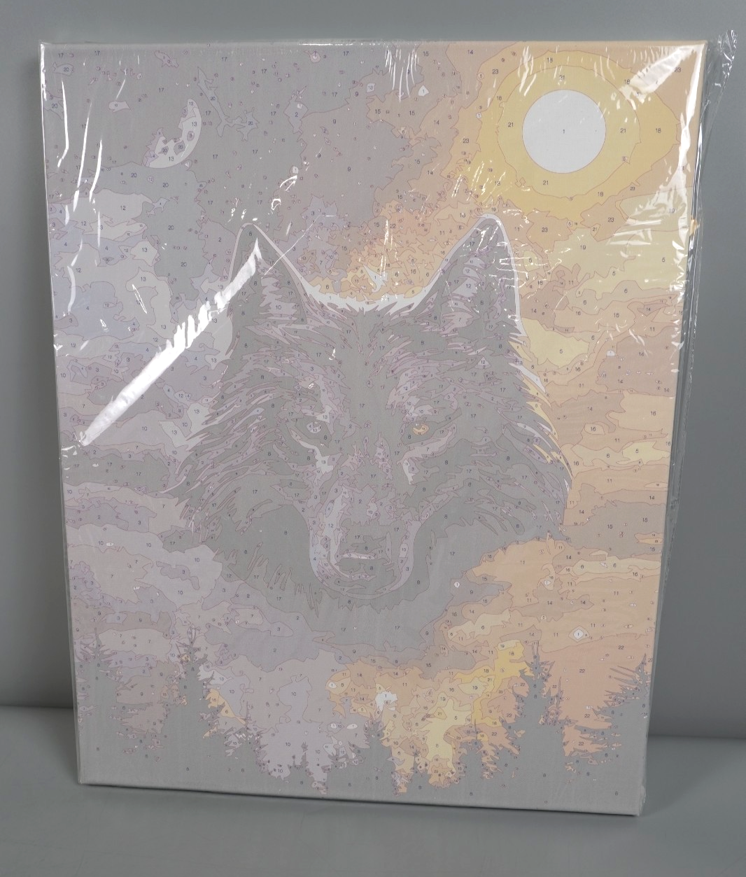 Paint by Numbers Kit Wolf King Under The Stars Painting Canvas, Easel & Brushes