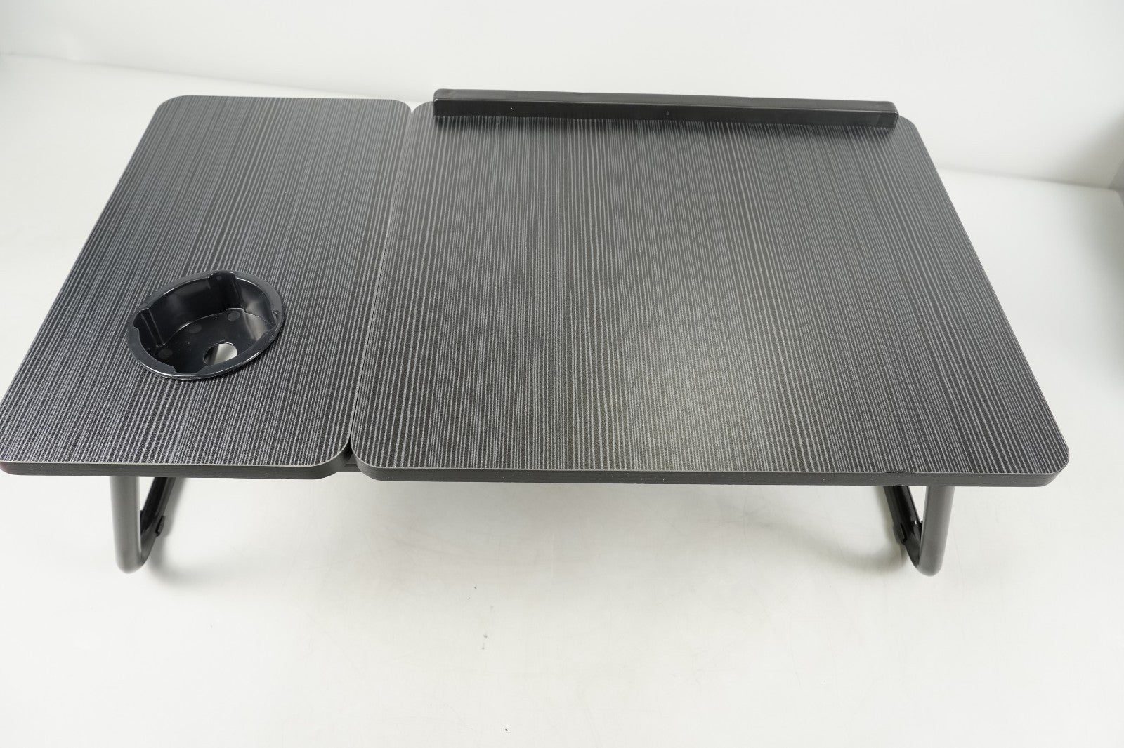 Laptop Table Bed Desk Folding Adjustable with Cup Holder – Black Table Top Stand