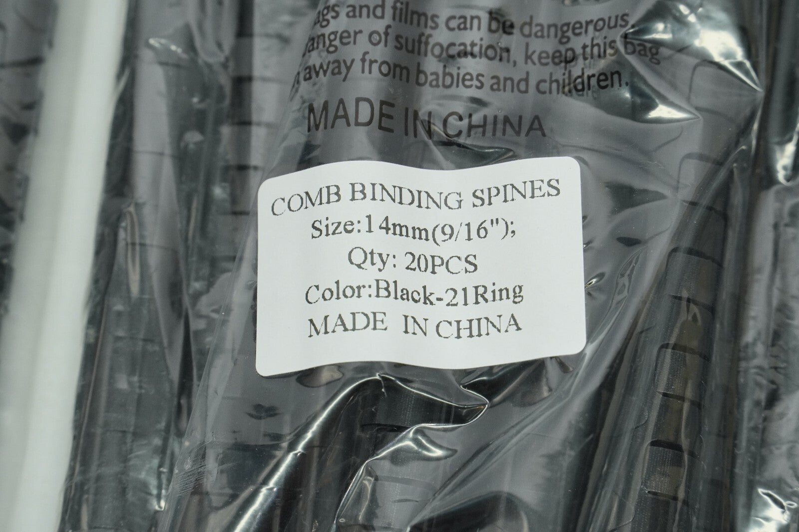 Black Plastic Binding Combs A4 21 Ring 90-145 Sheet, 12 14 16 18 mm, 80 pcs