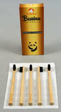 Medium Bamboo Toothbrushes 5 pcs Dental Care Soft-Medium Charcoal Bristles