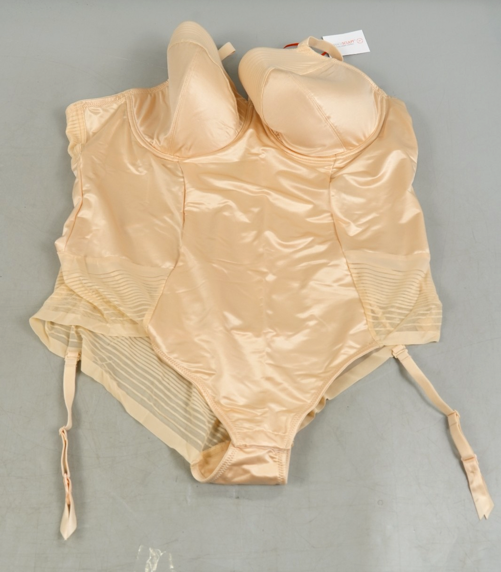 Shapewear Medium Tummy Control Wired Plunge Body Suit 44D MAGISCULPT Almond