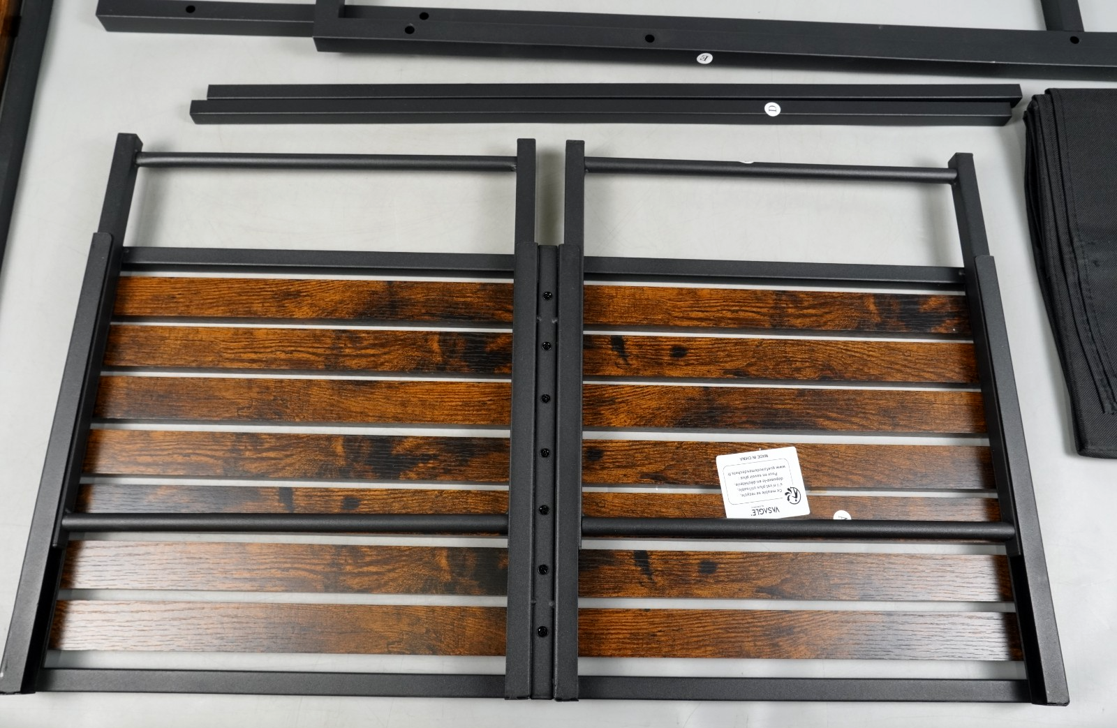 Laundry Basket 2 Compartments with 2 Storage Shelves Removable Bags 46L