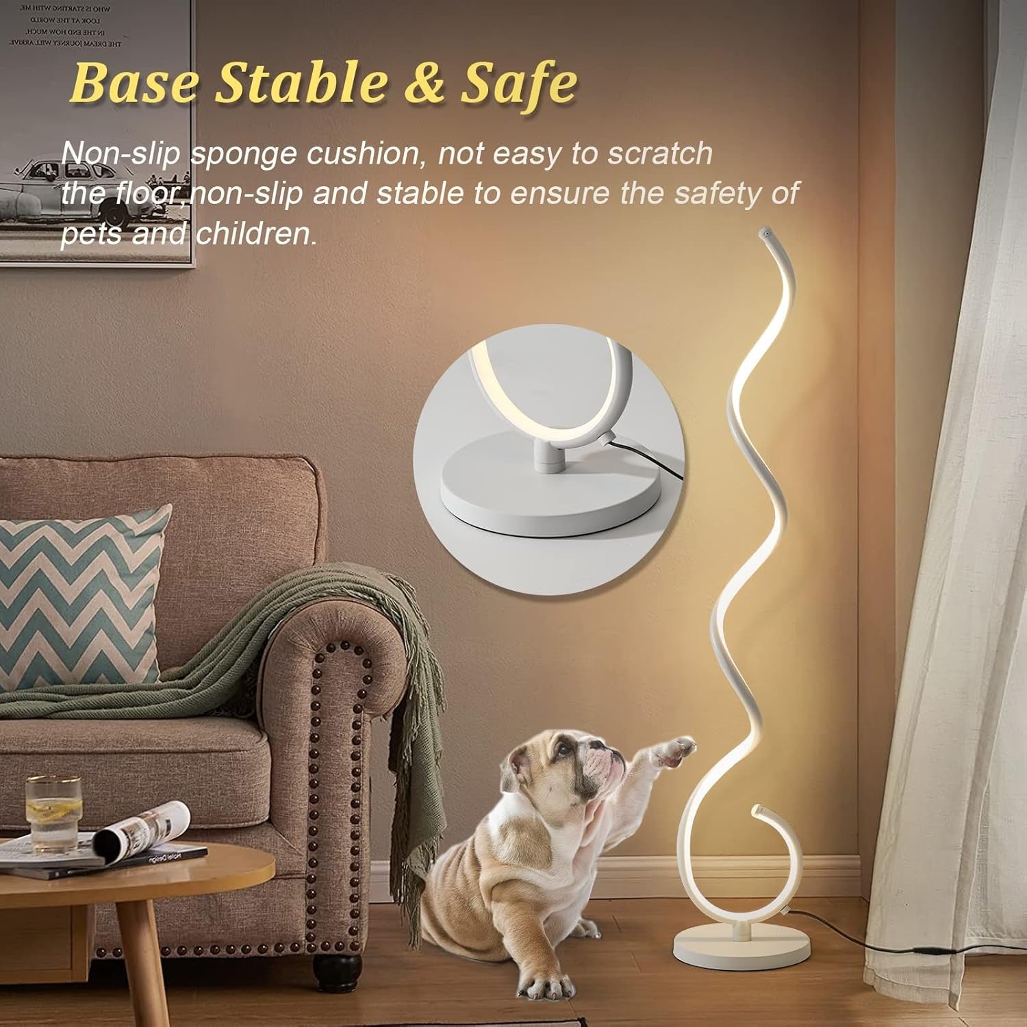 Modern Spiral Floor Lamp 150CM 48W For Living Room Reading Indoor
