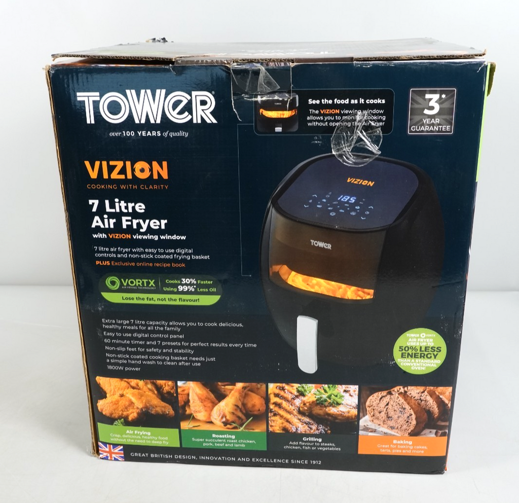Tower T17072 Vortx Vizion Digital Air Fryer with Rapid Air Circulation 7L 1800W
