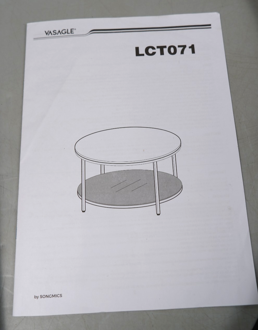 Coffee Table Marble Style Living Room Table Tempered Glass Modern Black Frame