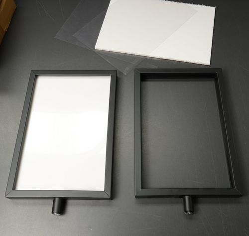 2x Black Retractable Barrier Post Sign Holders A4 Fits Posts up to 64mm