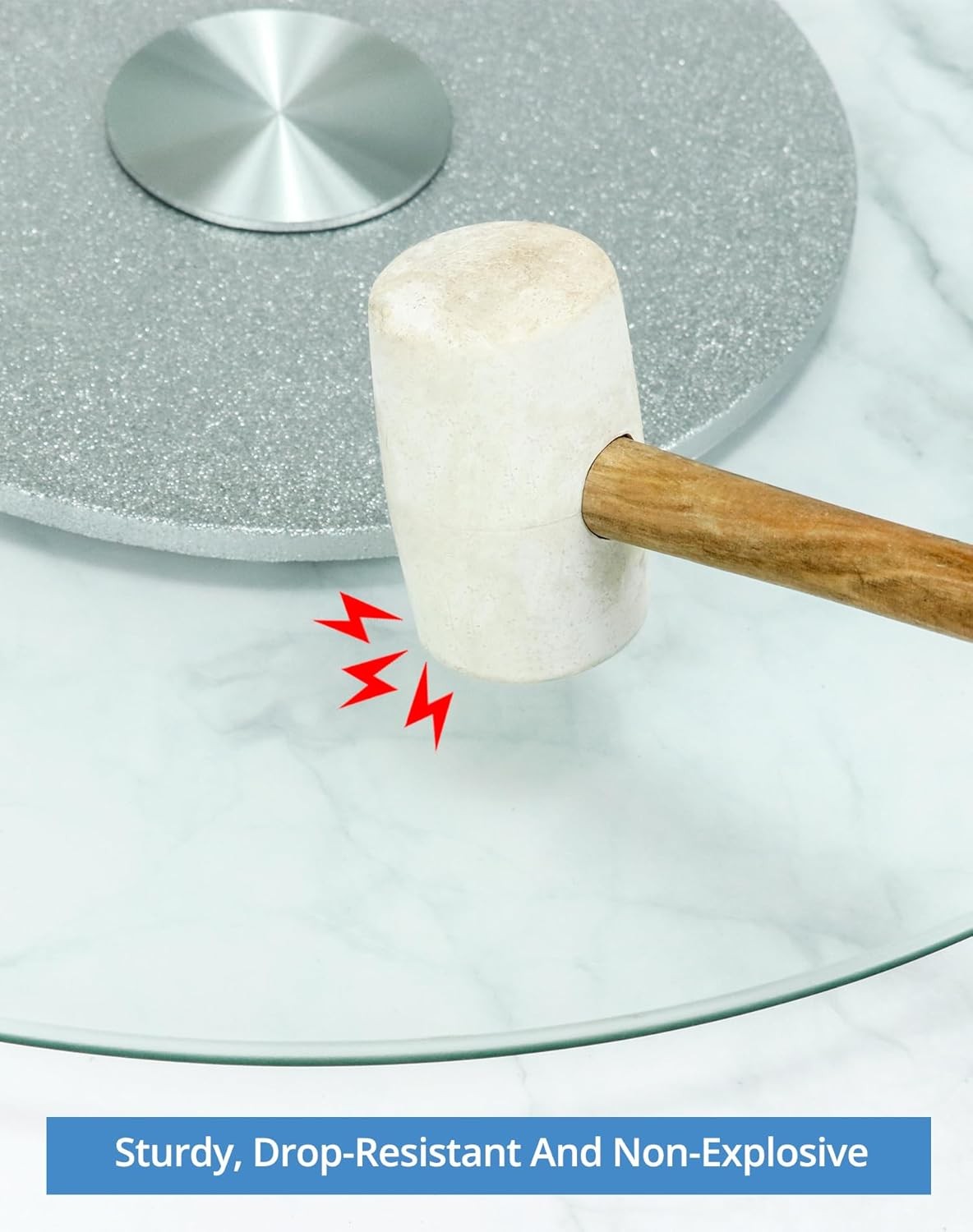 Tempered Glass Lazy Susan 68cm / 26.7in Rotating Serving Plate Swivel Decoration