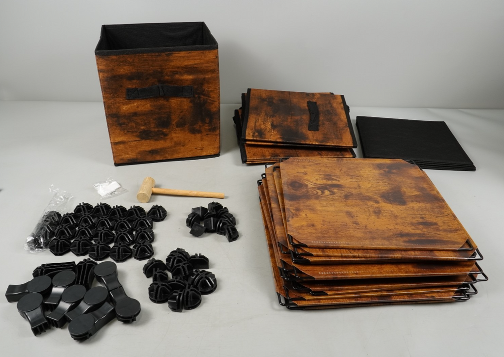 Cube Storage Organiser with 6-Cube Storage Boxes 64x31.5x95.5cm