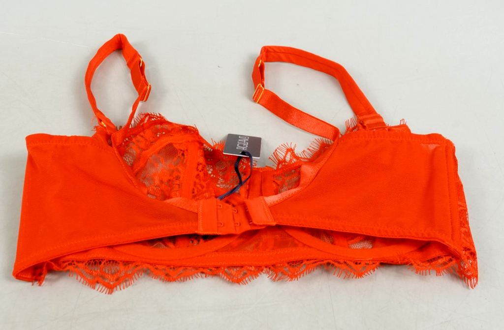 Lace Underwired Balcony Bra 34F Figleaves Pulse Red Lace Bra