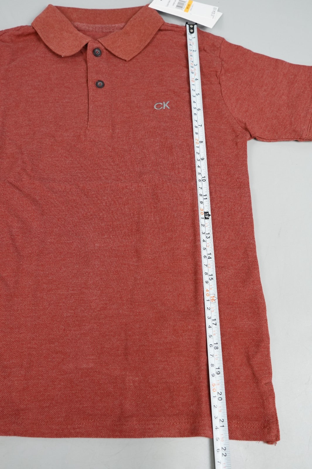 Calvin Klein Kids Polo T-Shirt Burgundy Red Size S (7–8 Years) Short Sleeve