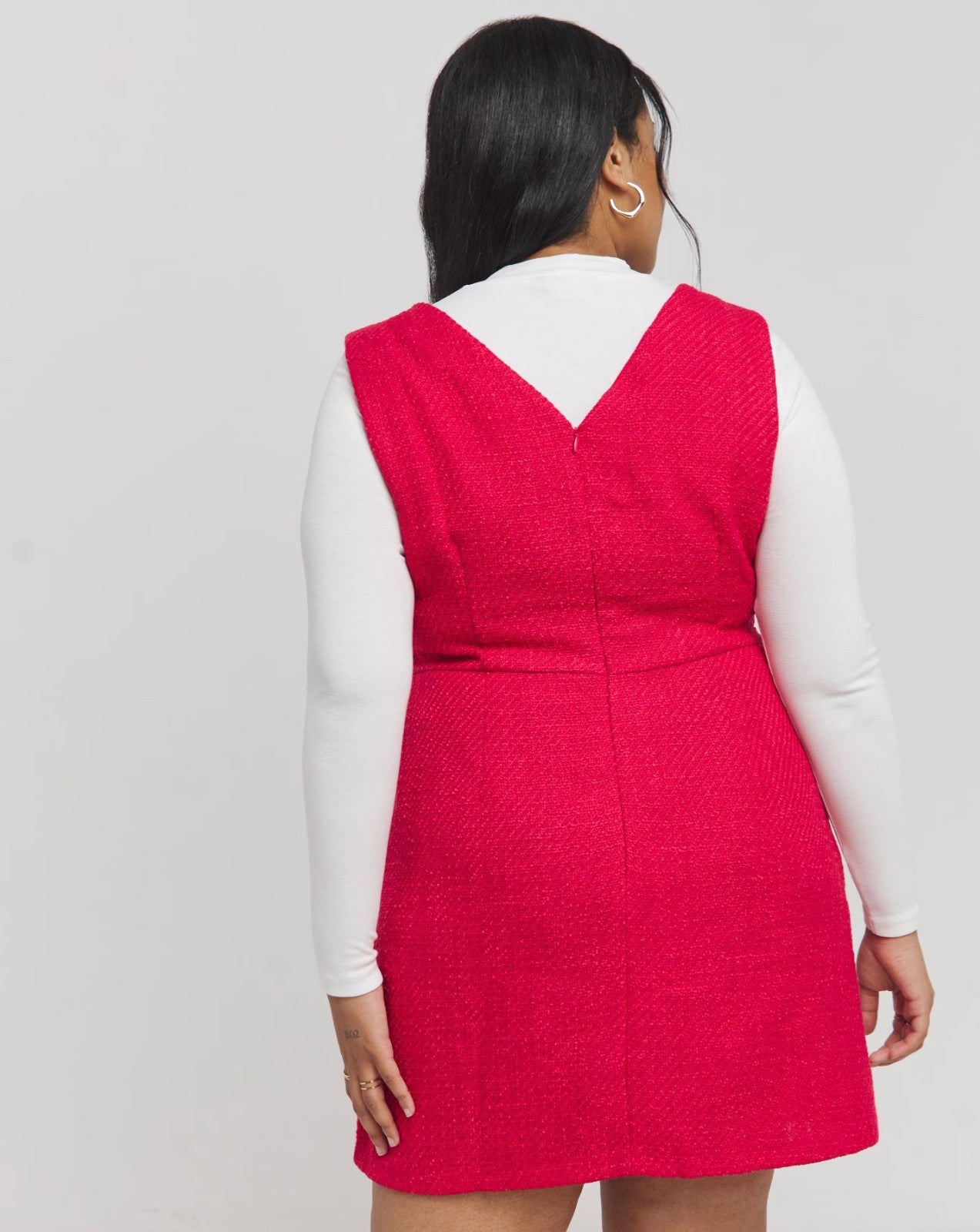 Pink Boucle Tailored Pinafore Dress Simply Be Size 22 New with Tags