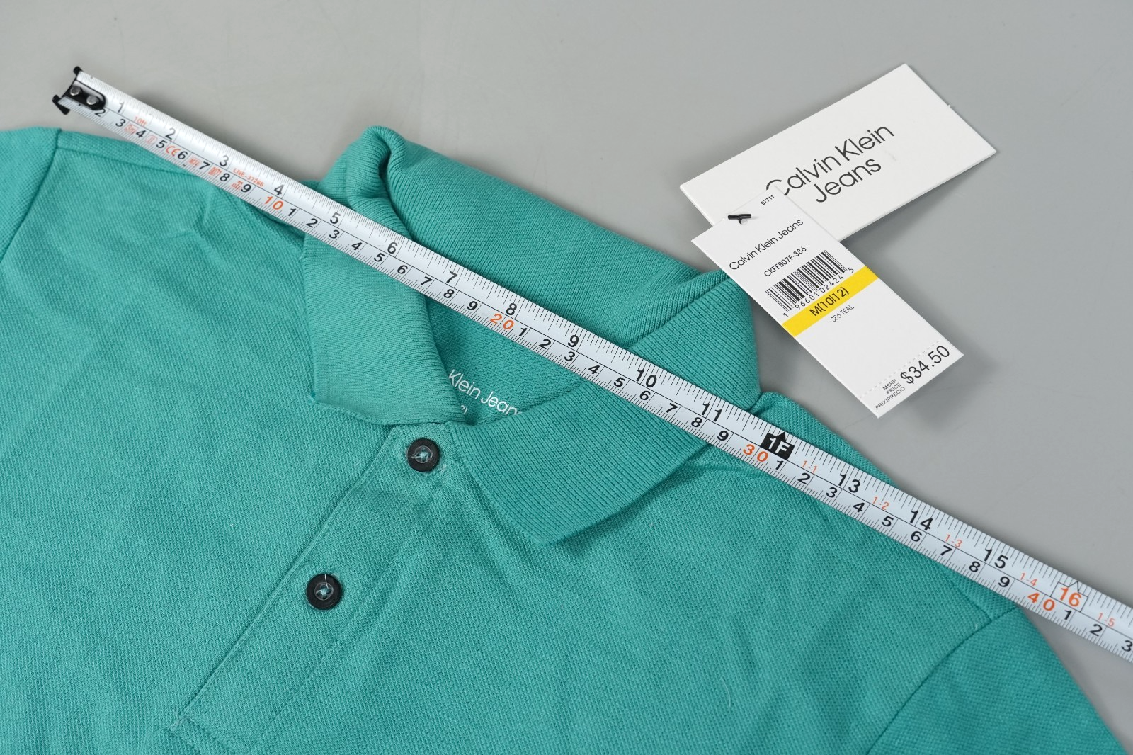 Calvin Klein Kids Polo T-Shirt Turquoise Size: Kids M (10-12yo) Short Sleeve