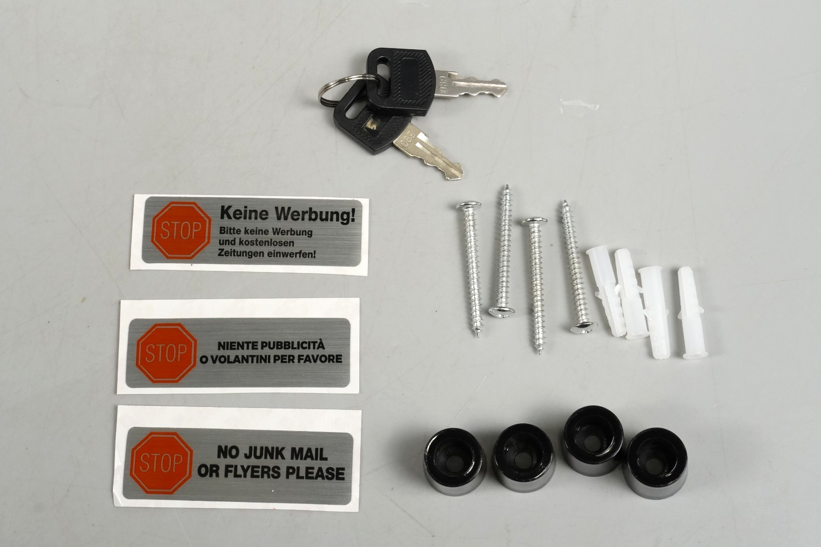 Wall Mounted Post Box w Newspaper Holder Soft Close Charcoal Grey & Silver 2 Key