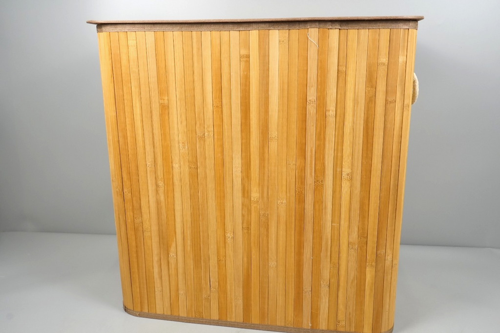 150L Laundry Basket 3 Sorting Compartments Removable Machine Washable Bag Bamboo